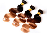 Honey Blonde Hair Ends Ombre Human Hair Extension With 3 Tone Color