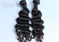 16 Inch Virgin Malaysian Curly Hair Wave , Natural Color Loose Wave Hair Extensions
