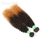 Colored Peruvian Virgin Hair Body Wave / Three Tone  Kinky Curly Hair Extensions