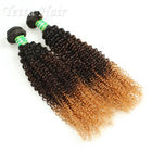 Colored Peruvian Virgin Hair Body Wave / Three Tone  Kinky Curly Hair Extensions