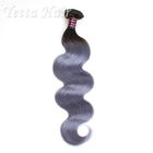 Two Tone Unprocessed Brazilian Virgin Remy Hair , Grey Curly Human Hair Extensions