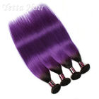 Purple Russian Remy Hair Extensions , Natural Silky Straight Hair Weave With Soft