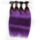 Purple Russian Remy Hair Extensions , Natural Silky Straight Hair Weave With Soft