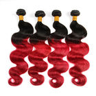 Brazilian Virgin Hair Body Wave Ombre Human Hair Extensions1B Burgundy Red Two Tone Color Hair