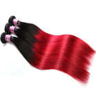 Soft 7A Ombre Brazilian Virgin Hair 1B / Red Straight Ombre Hair 3 Bundles For Adult