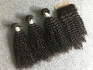 Safe Peruvian 8A Virgin Hair Kinky Curly Hair Bundles With 4x4 Kinky Curly Closure