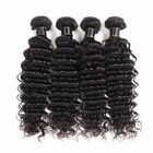 Black Color 100% Brazilian Virgin Hair Deep Wave Bundles With Lace Closure