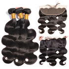 10'' Virgin Human Hair Extensions For Lady / Body Wave Bundles With Lace Frontal
