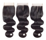 100% Virgin Brazilian Wavy Long Hair Bundles Three Part 4 X 4 Closure