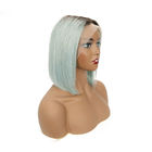 SGS Short Straight Human Hair Lace Front Wigs With Baby Hair Cuticle Aligned