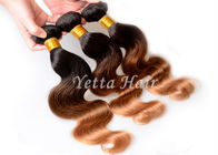 Honey Blonde Hair Ends Ombre Human Hair Extension With 3 Tone Color