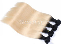 12'' - 30'' Length  6a Grade Ombre Human Hair Extensions Black / Blonde