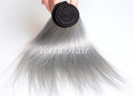 Natural Silver Grey Ombre Human Hair Extensions Straight Brazilian Virgin Hair