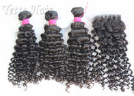 Deep Curly Long Brazilian Human Hair Weave Professional No Chemical Hair Extensions