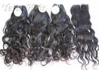 Double Layer Lustrous 100% Brazilian Virgin Hair Weave With Natural Color