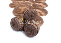Unprocessed Light Brown Virgin Human Hair Extensions Without Shedding