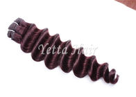 Customized Dark Red Virgin Human Hair Extensions Loose Wave With Soft