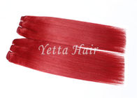 Bright Red Unprocessed Eurasian Remy Hair , 16 Inch Human Hair Weave