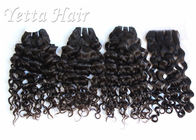 Natural Black Brazilian Curly Weave Hair No Shedding No Damage