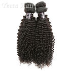 Jet Black Indian Remy Human Hair / Kinky Curly Virgin Hair No Fiber