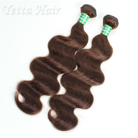 Dark Brown Real Body Wave Human Hair Weave , Natural Remy Curly Hair Extensions