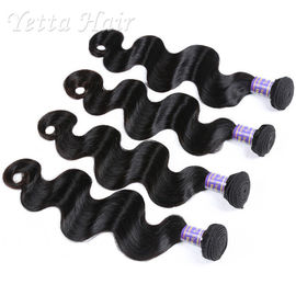 Natural Black 7A Virgin Hair / Unprocessed Human Hair Extensions  No Lice