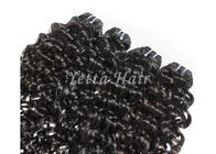 Customized Durable Brazilian Deep Curly Hair Weave , Real Remy Hair With Full Head