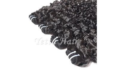 Customized Durable Brazilian Deep Curly Hair Weave , Real Remy Hair With Full Head