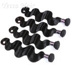 Black No Shedding Wavy Virgin Indian Hair Weave Glossy And Clean