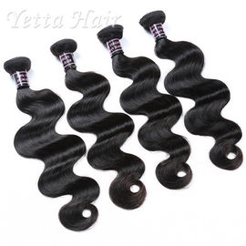 Black No Shedding Wavy Virgin Indian Hair Weave Glossy And Clean