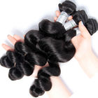 Loose Wave Virgin Peruvian Human Hair Weave Loose Curly Hair Bundles 1B