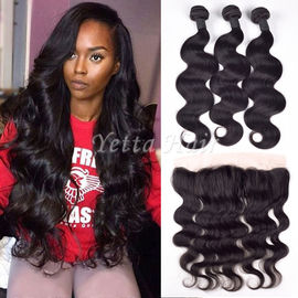 Malaysian Remy Hair Weave Malaysian Hair Extensions With 13 x 4 Lace Frontal Ear To Ear