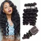 Wet And Wavy Human Hair Extensions Peruvian Virgin Hair Deep Wave With Closure