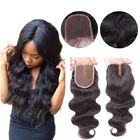 Middle Part Human Hair Lace Closure With Baby Hair 4x4 Natural Color Body Wave