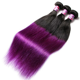 Peruvian Straight Hair 7A Ombre Human Hair Extensions 1B / Purple Color