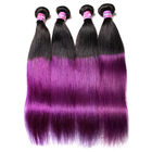 Peruvian Straight Hair 7A Ombre Human Hair Extensions 1B / Purple Color