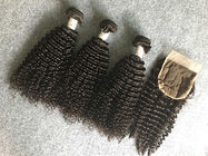 Full and Thick Peruvian Human Hair Weave Unprocessed with Kinky Curly Closure