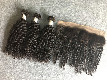 13x4 Ear To Ear 8A Peruvian Virgin Kinky Curly Lace Frontal With Natural Black