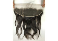 No Synthetic 100% Brazilian Virgin Hair Extensions 18 Inch Silky Straight With Lace Frontal