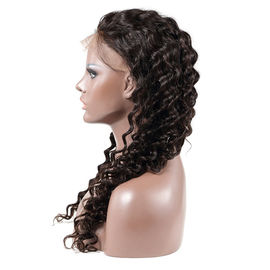 Deep Wave 100% Raw Virgin Lace Front Wigs With Baby Hair / Indian Human Hair Extensions