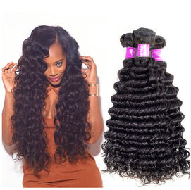 Deep Wave 1B 100% Brazilian Human Virgin Hair Bundles For Black Lady