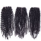 8'' Kinky Curl Middle Part 100% Brazilian Virgin Hair Lace Closure For Ladys