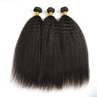 Real Human Kinky Straight Virgin Dyeable Hair Extensions Natural Color