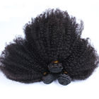Mongolian Virgin Human Hair Clip In Extensions / Afro Kinky Curly Bundles Frontal