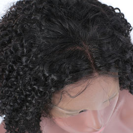 Natural Curly Short Front Lace Human Hair Bob Wigs For African American