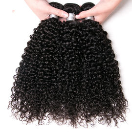 Black Color Malaysian Curly Hair Bundles With Closure 100 Grams / Piece