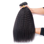 Smooth 8 Inch Peruvian Kinky Straight Hair Weave For Black Women