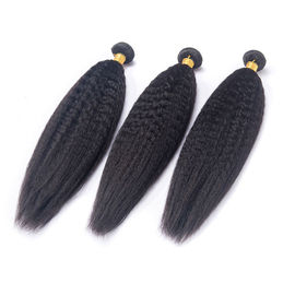 Smooth 8 Inch Peruvian Kinky Straight Hair Weave For Black Women