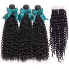 Natural Color 100 Virgin Brazilian Curly Human Extensions For Ladys