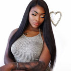 360 Lace Front Human Hair Wigs / 150% Density Brazilian Straight Hair Extensions